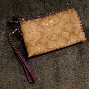 Coach double zipper Wallet wristlet